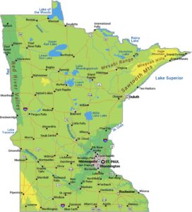 Minnesota Physical Map