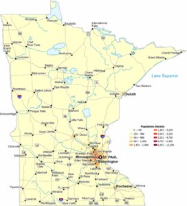 Minnesota Population Density Map