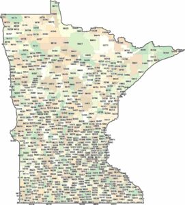 Minnesota Zip Code Map