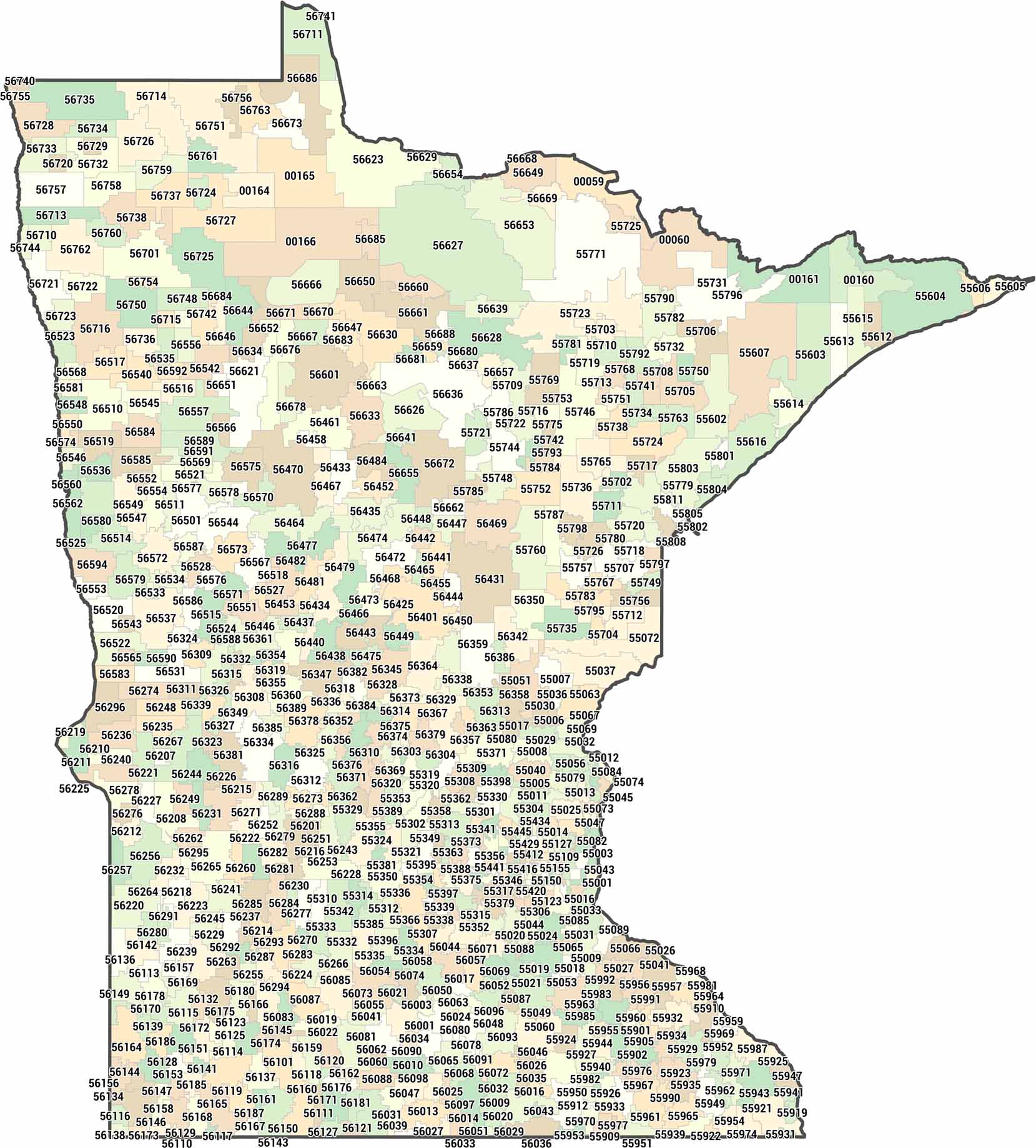 Minnesota Zip Code Map