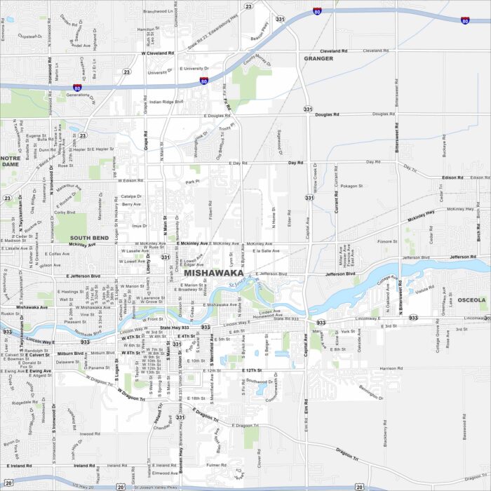 Mishawaka Map Indiana