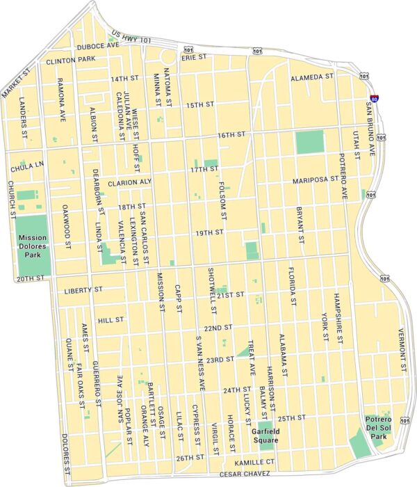 Mission District Map San Francisco