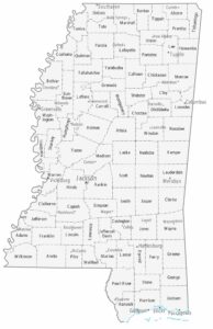 Mississippi Counties Cities Map