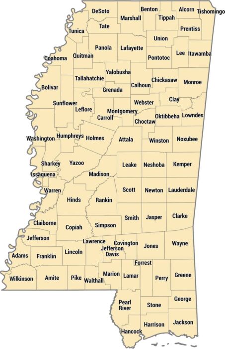 Mississippi County Map