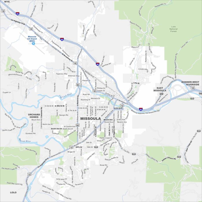 Missoula Map Montana