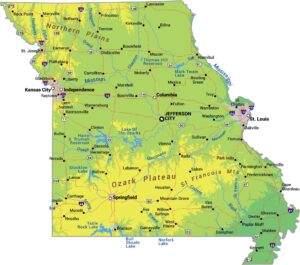 Missouri Physical Map