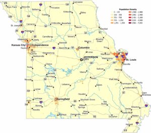 Missouri Population Density Map