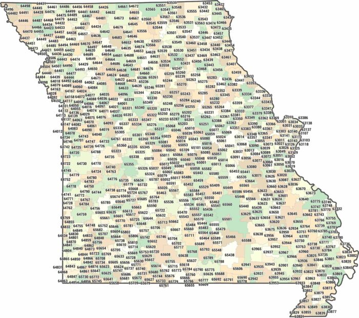 Missouri Zip Code Map