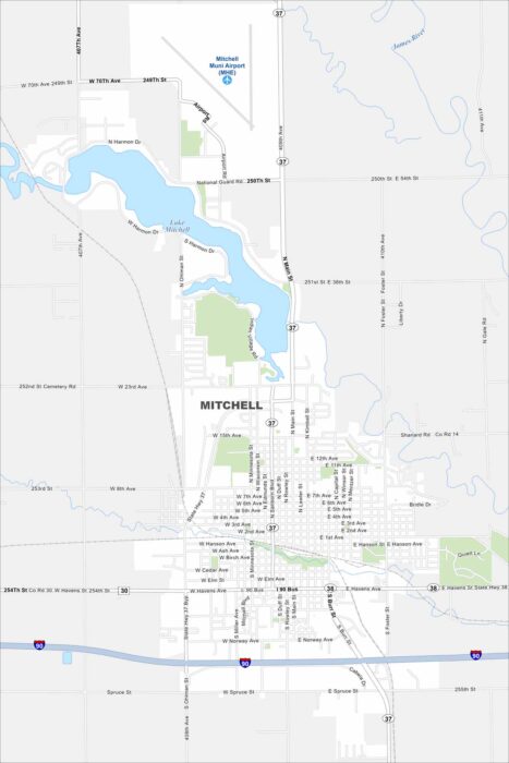 Mitchell Map South Dakota