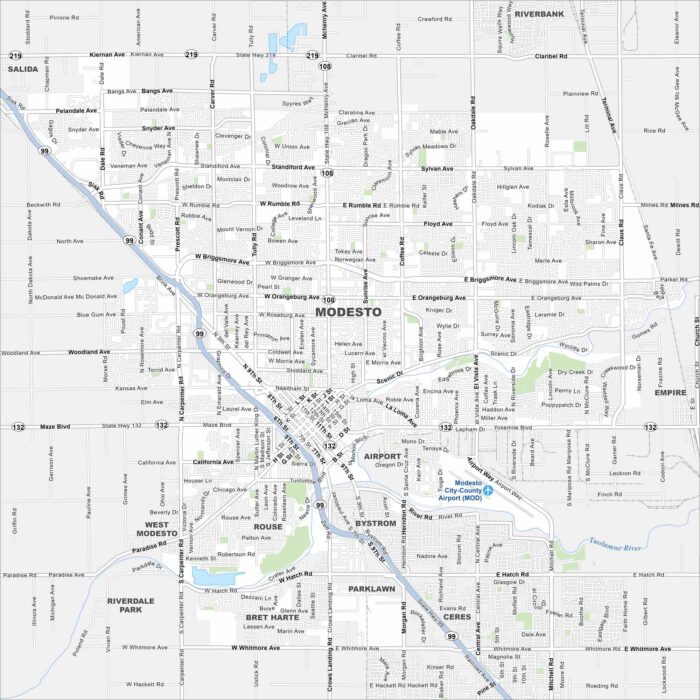 Modesto Map California