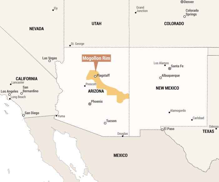 Mogollon Rim Map