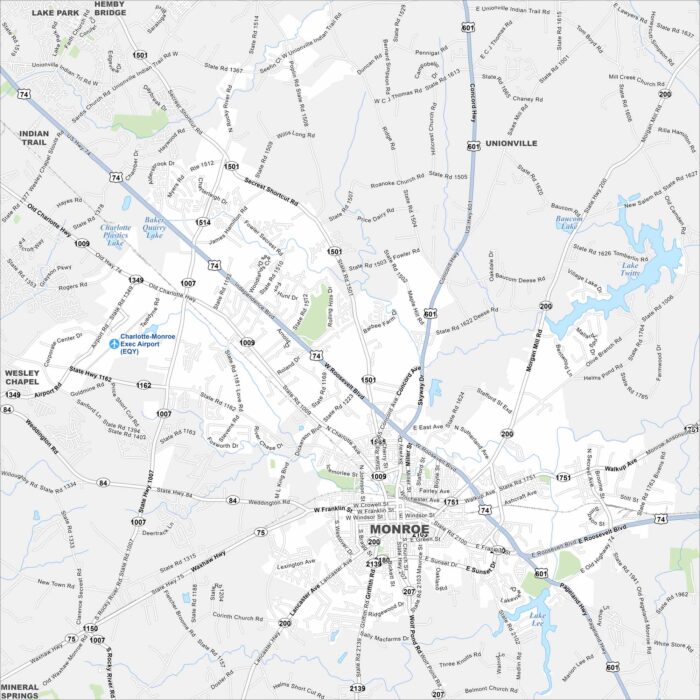 Monroe Map North Carolina