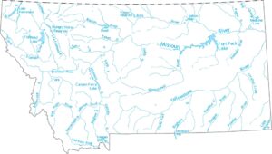 Montana Lakes and Rivers Map