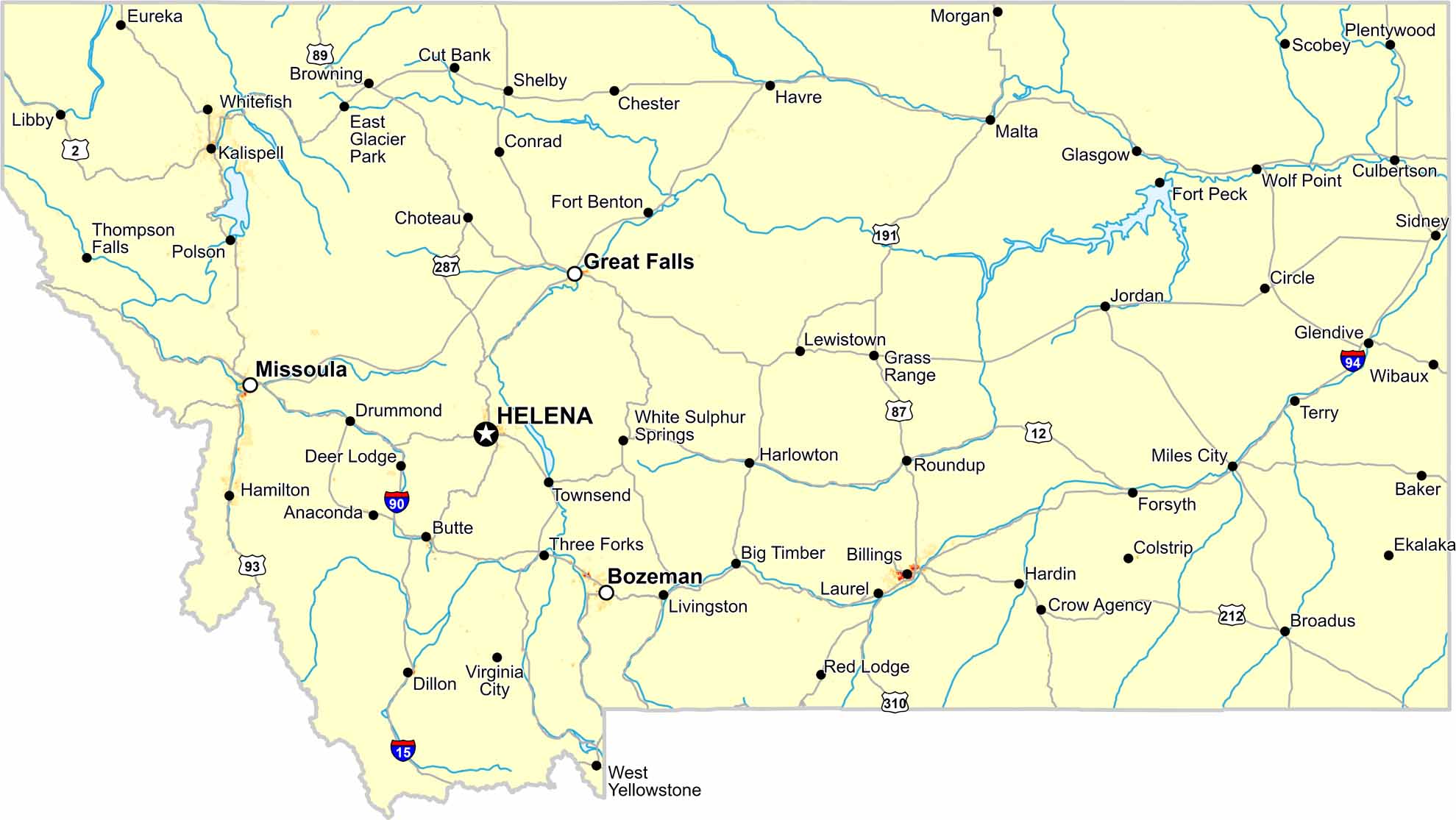 Montana Population Density Map