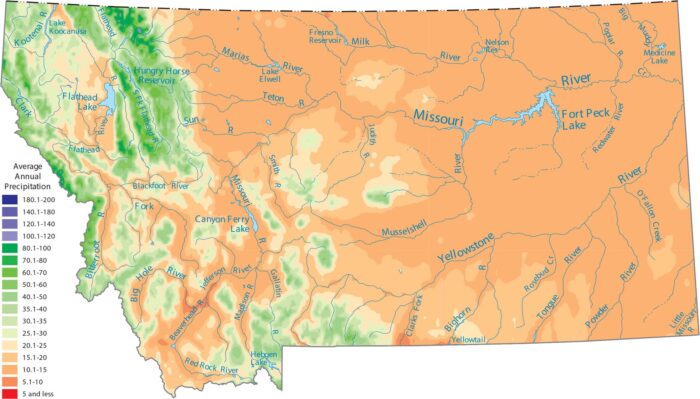 Montana Precipitation Map