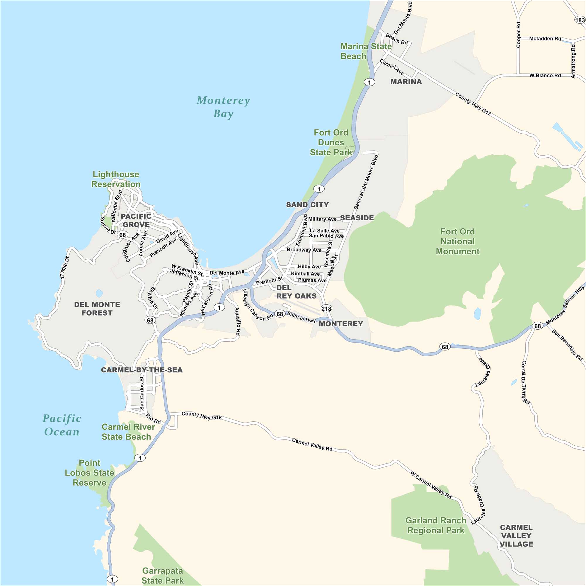 Monterey Peninsula Map