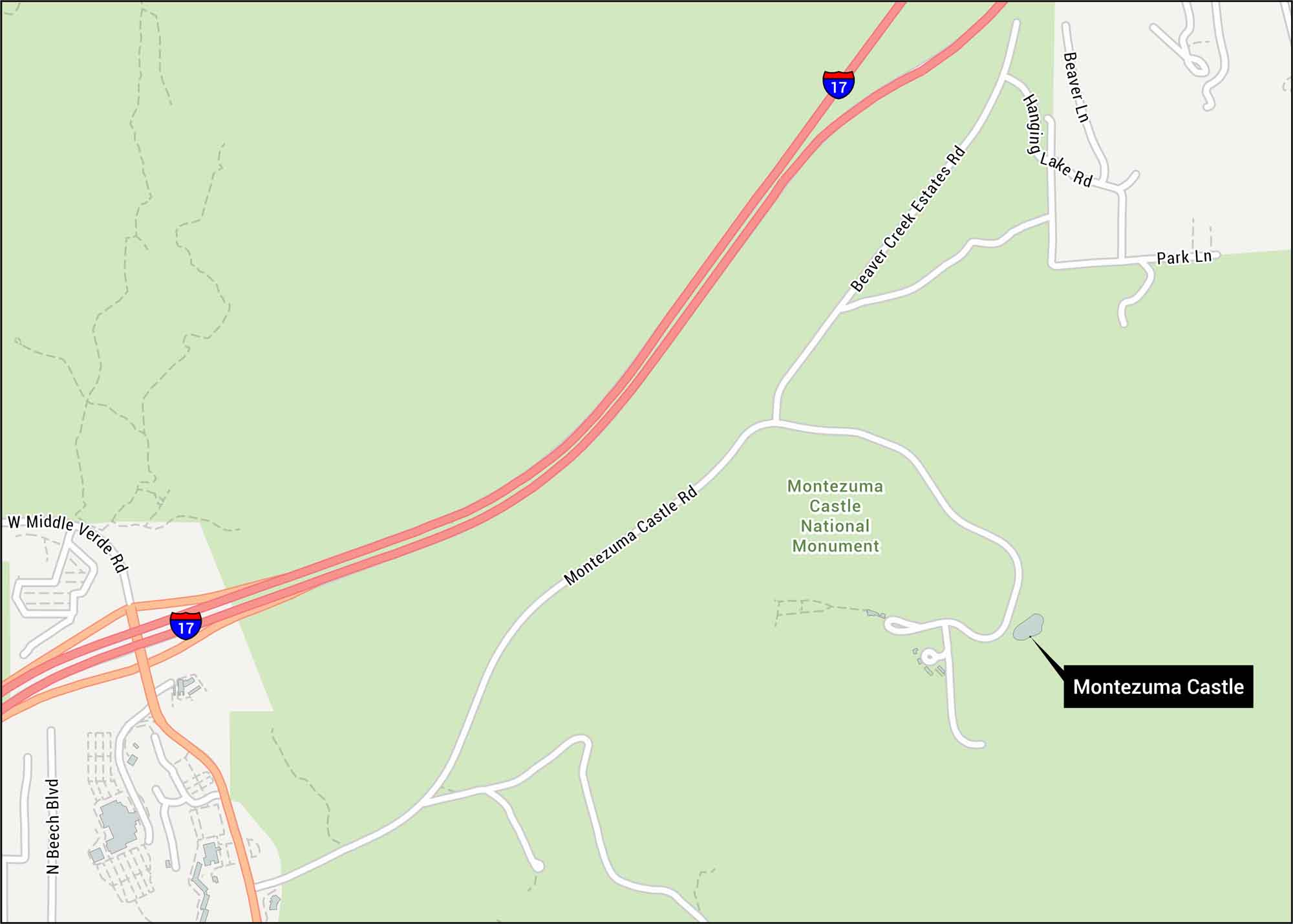 Montezuma Castle Ruins Map
