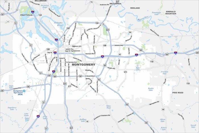 Montgomery Map Alabama