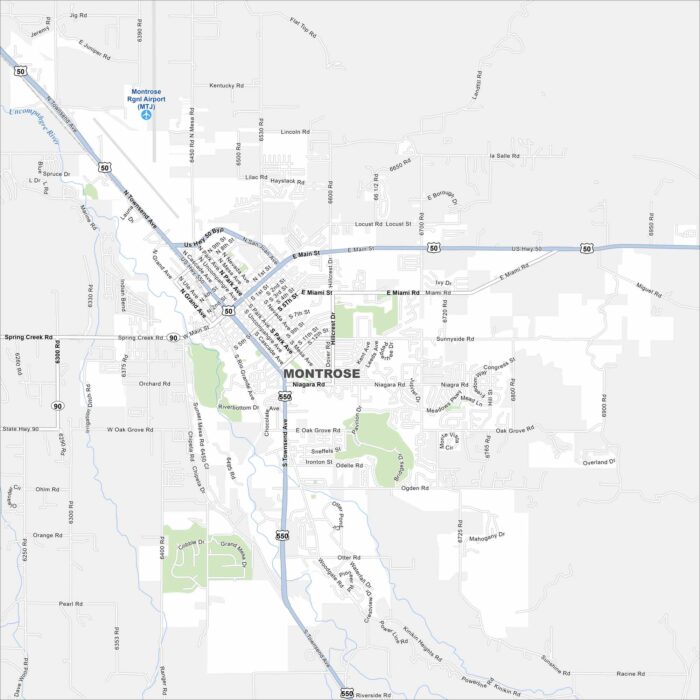 Montrose Map Colorado