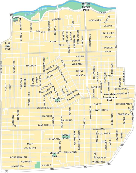 Montrose Map Houston