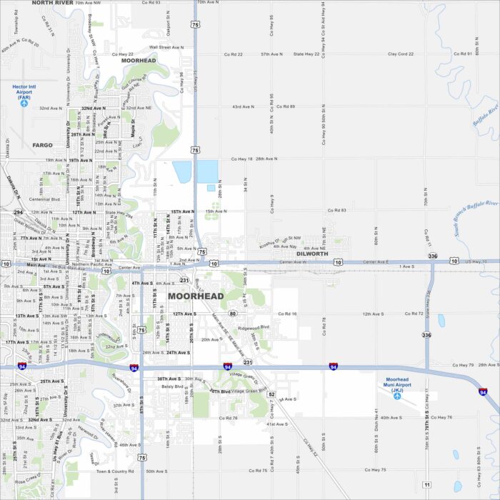 Moorhead Map Minnesota