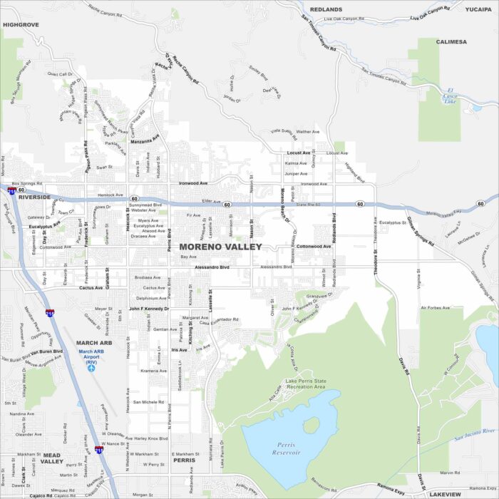 Moreno Valley Map California