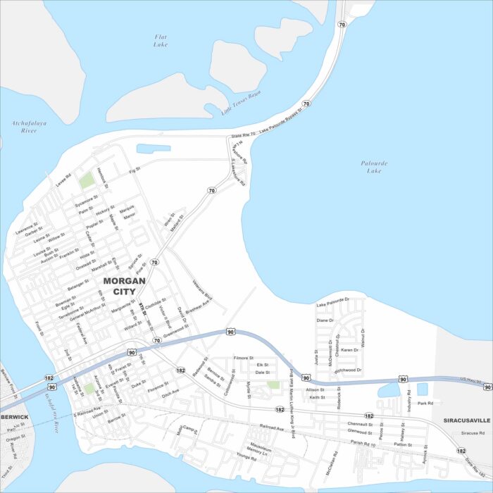 Morgan City Map Louisiana