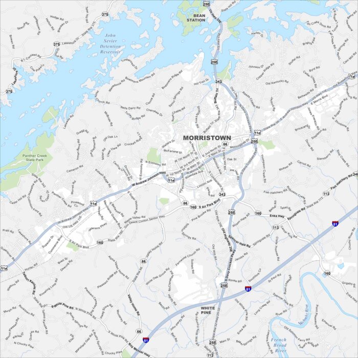 Morristown Map Tennessee