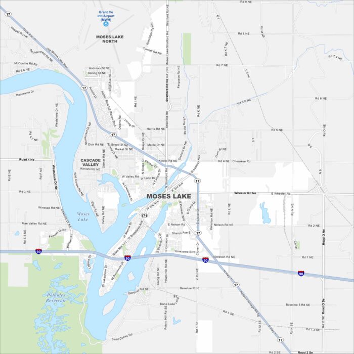 Moses Lake Map Washington