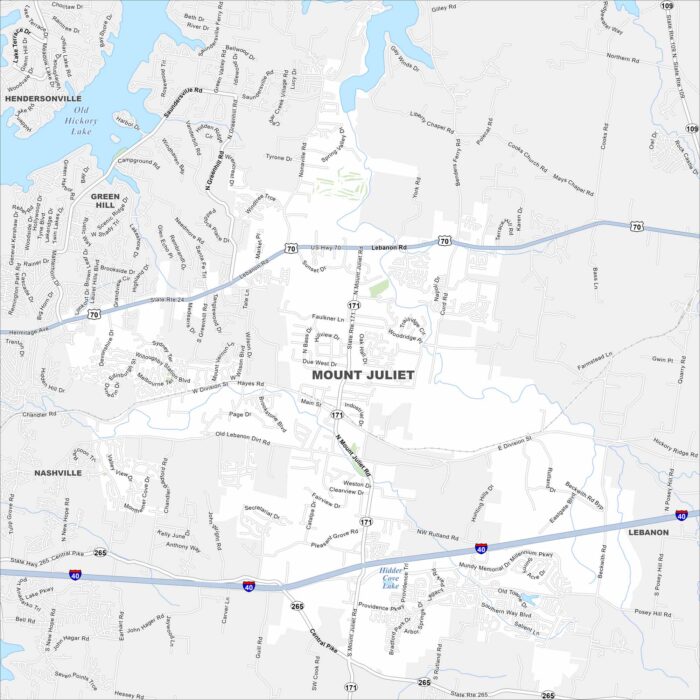 Mount Juliet Map Tennessee