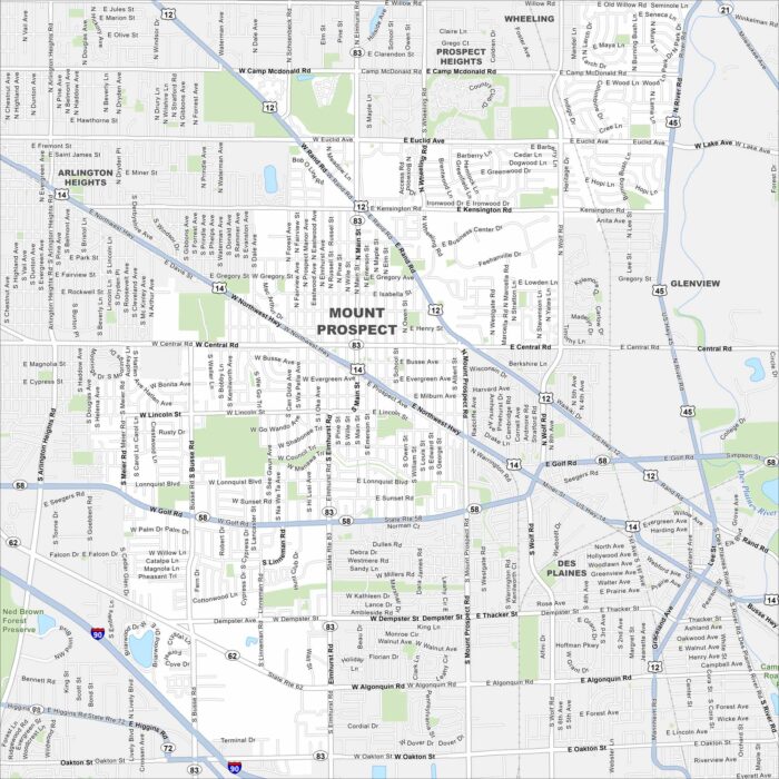 Mount Prospect Map Illinois