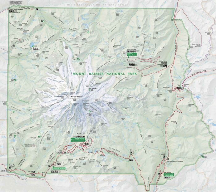 Mount Rainier National Park Map