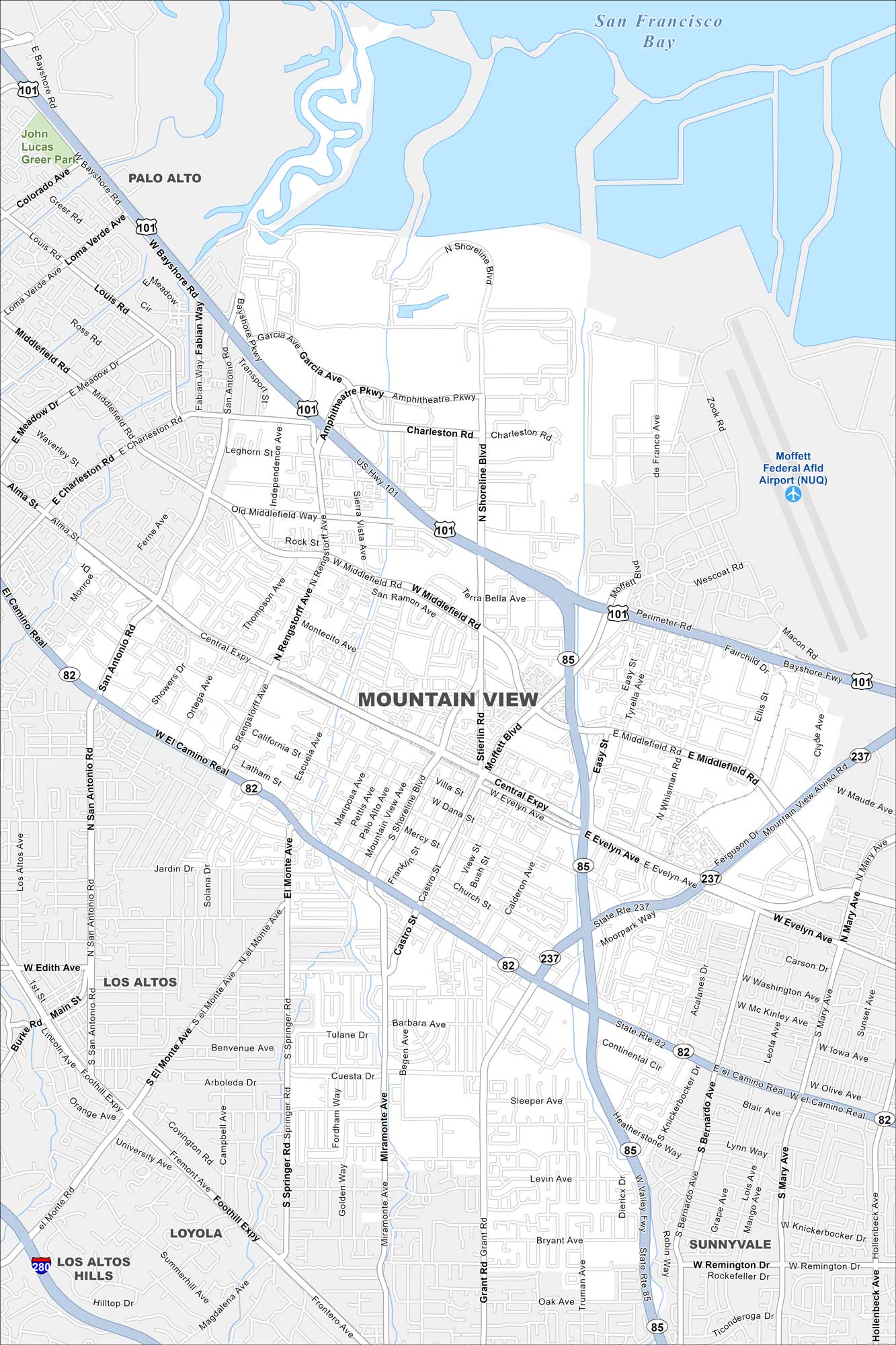 Mountain View Map California