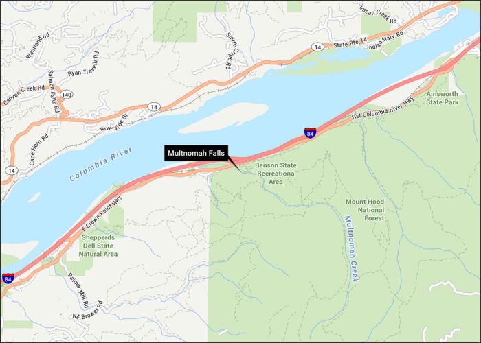 Multnomah Falls Map
