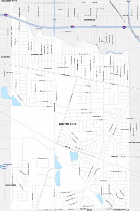 Munster Map Indiana