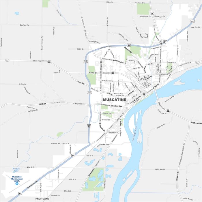 Muscatine Map Iowa