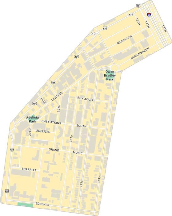 Music Row Map Nashville