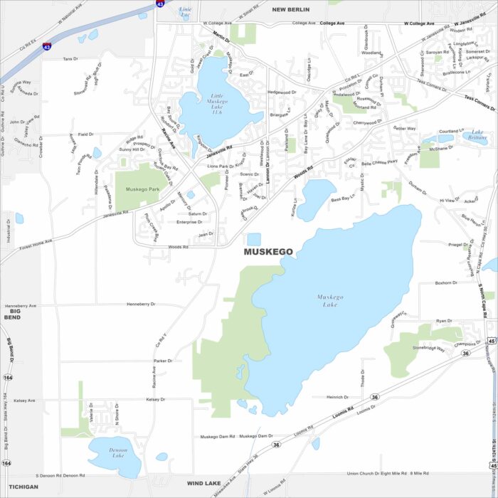 Muskego Map Wisconsin