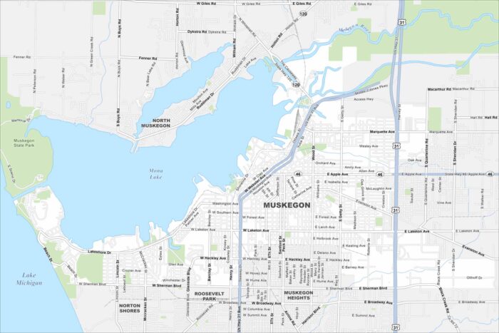 Muskegon Map Michigan