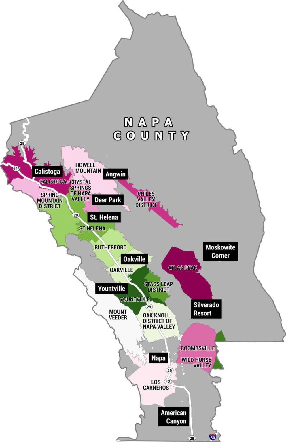 Napa Valley AVA Map - US Maps