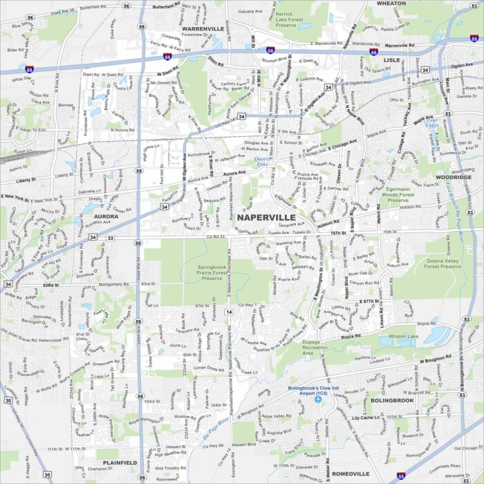 Naperville Map Illinois
