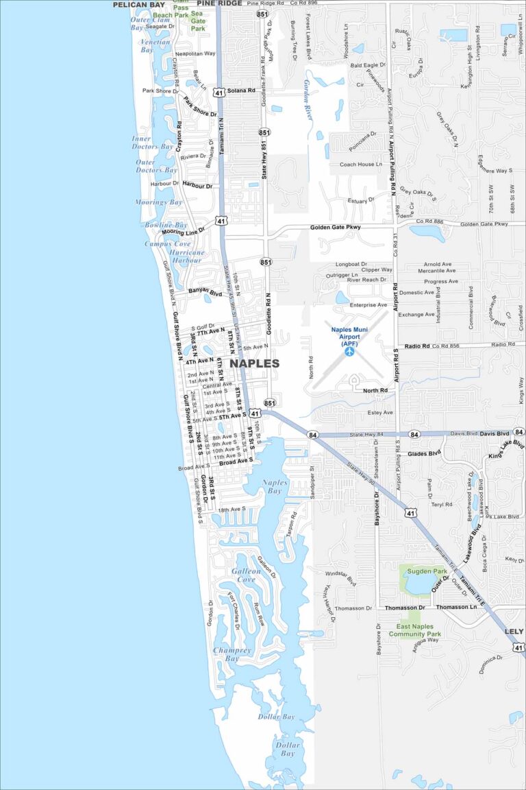 Naples Area Code Map Map of Naples, Florida - US Maps