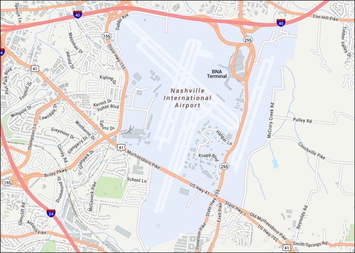 Nashville International Airport Map