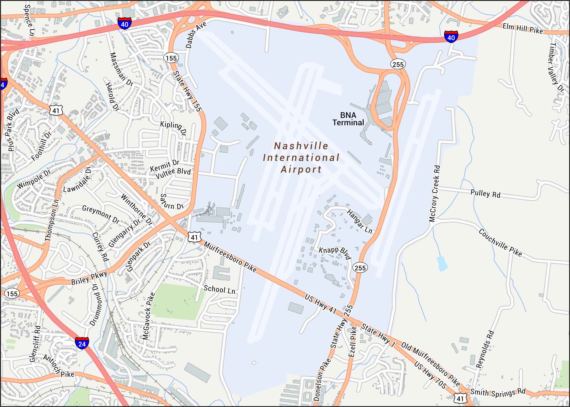 Nashville International Airport Map