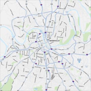 Nashville Map Tennessee