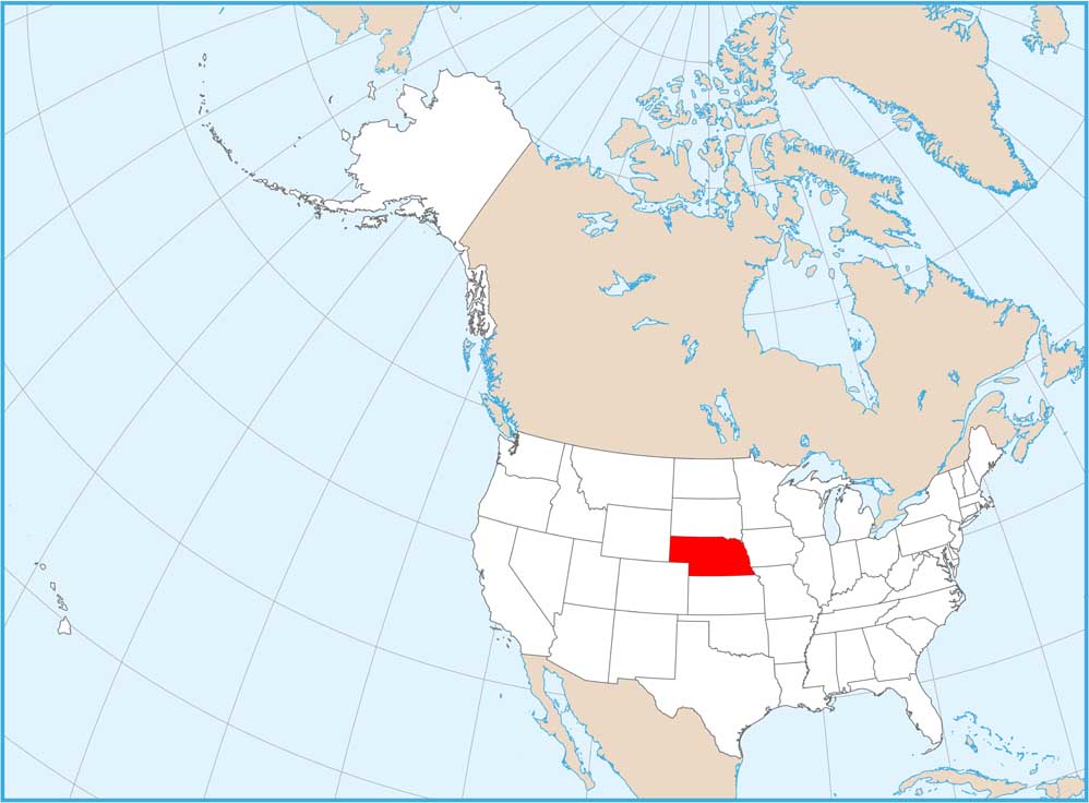 Nebraska Location Map