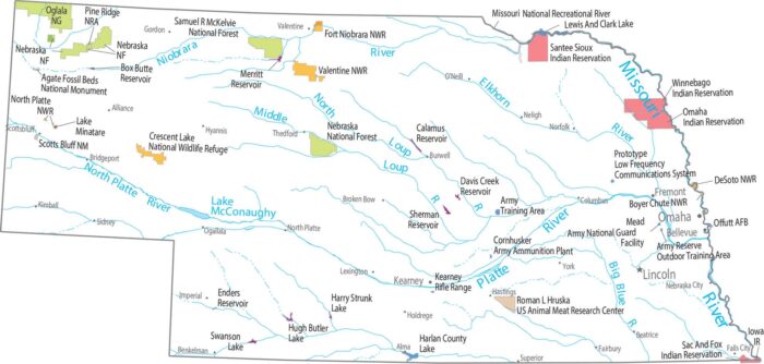 Nebraska National Parks and Forests Map