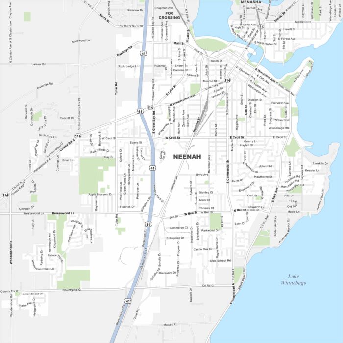 Neenah Map Wisconsin