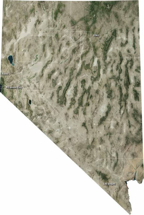 Nevada Satellite Map