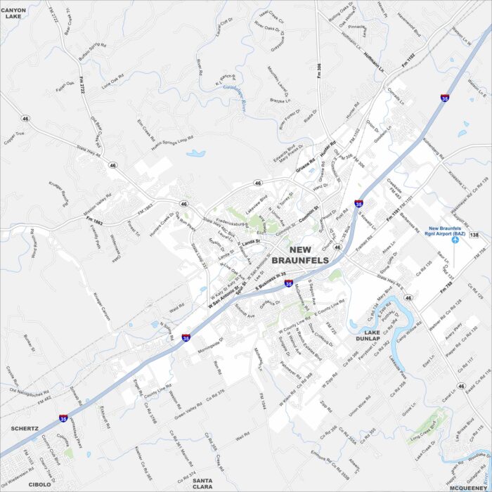 New Braunfels Map Texas